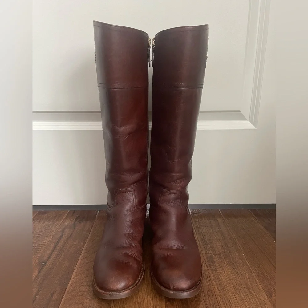 Tory Burch Kiernan Tall Brown Riding Boots Size 8 - Picture 7 of 13